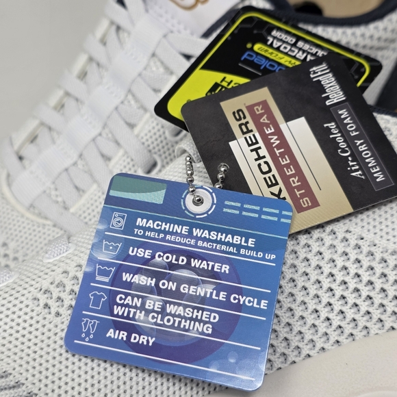 Skechers Corliss Dorset Mens Size 8.5 White Navy Blue Relaxed Fit Sneaker New - Picture 12 of 12